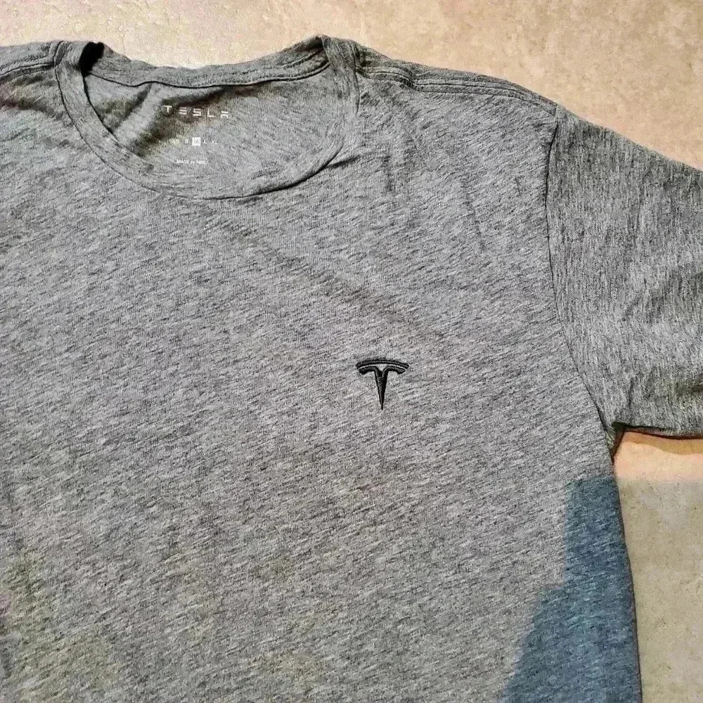 Womens Tesla Short Sleeve Shirt Gray Sz Med - Picture 3 of 6